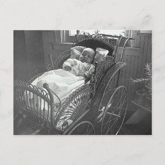 ヴィンテージベビーとベビーカー ポストカード