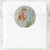 ヴィンテージベビーのクリスマスディアインザスノーボード ラウンドシール (バッグ)