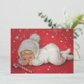 ヴィンテージベビーの初めてのクリスマス シーズンカード (スタンド正面)