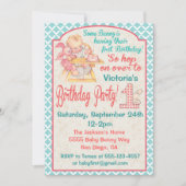 ヴィンテージベビーの最初の誕生日パーティーの招待 招待状 (正面)