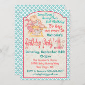 ヴィンテージベビーの最初の誕生日パーティーの招待 招待状 (正面/裏面)