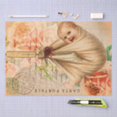 ヴィンテージベビーはがきデコページティッシュペーパー 薄葉紙 (クラフト)