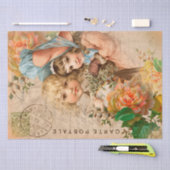 ヴィンテージベビーはがき切り離しティッシュペーパー 薄葉紙 (クラフト)