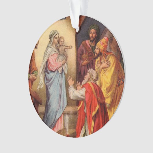 ヴィンテージベビーイエスと三王 オーナメント (正面)