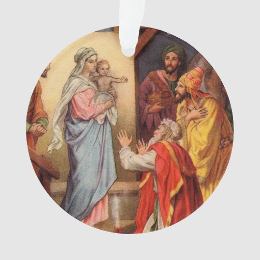 ヴィンテージベビーイエスと三王 オーナメント (正面)