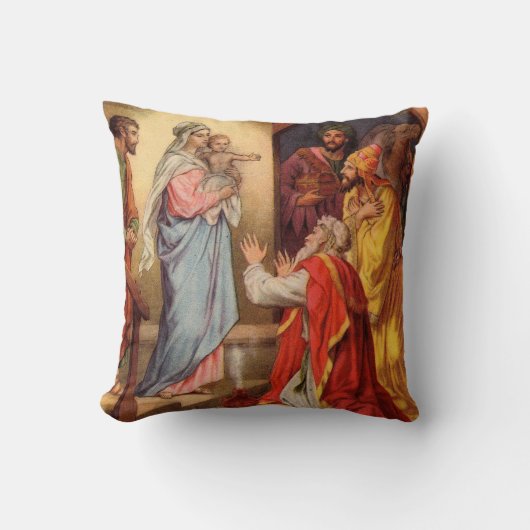 ヴィンテージベビーイエスと三王 クッション (正面)