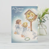 ヴィンテージベビーイエスと天使のクリスマス シーズンカード (スタンド正面)