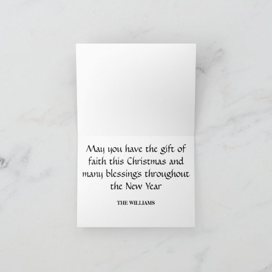 ヴィンテージベビーイエスメリー宗教的クリスマスカード サンキューカード (内部)