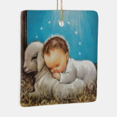 ヴィンテージベビーイエス、子羊と眠る セラミックオーナメント (右)