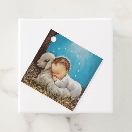 ヴィンテージベビーイエス、子羊と眠る フェイバータグ (インサイチュ)