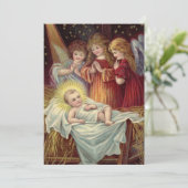 ヴィンテージベビーイエズインマンガークリスマスカード シーズンカード (スタンド正面)