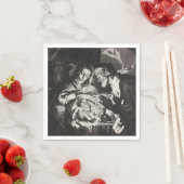 ヴィンテージベビーイエズクリスマス出生 スタンダードカクテルナプキン (インサイチュ)