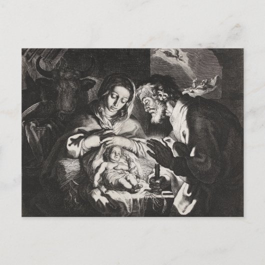 ヴィンテージベビーイエズクリスマス出生 ポストカード (正面)