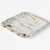 ヴィンテージベビーイン開花葉クリーム ペーパープレート (傾斜あり)