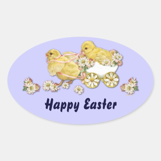 ヴィンテージベビーイースターチックスカスタムステッカー 楕円形シール (正面)