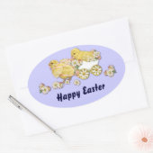 ヴィンテージベビーイースターチックスカスタムステッカー 楕円形シール (封筒)