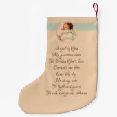 ヴィンテージベビーエンジェルウィングス雲の中で眠っている スモールクリスマスストッキング (裏面)