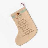 ヴィンテージベビーエンジェルウィングス雲の中で眠っている スモールクリスマスストッキング (裏面 (吊り時))