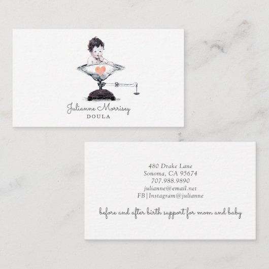 ヴィンテージベビーオンスケールドゥラビジネスカード 名刺 (正面/裏面)