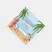 ヴィンテージベビーオンボードサーフィンベビーシャワーウェルカム スタンダードランチョンナプキン (角)