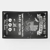 ヴィンテージベビーカーのハロウィーンベイビーシャワーへようこそ 横断幕 (横)