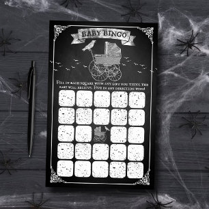 ヴィンテージベビーカーのハロウィーンベイビーシャワービンゴ