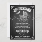 ヴィンテージベビーカーのハロウィーンベイビーシャワー サンキューカード (正面)