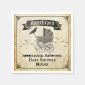 ヴィンテージベビーカーのハロウィーンベイビーシャワー スタンダードカクテルナプキン (正面)