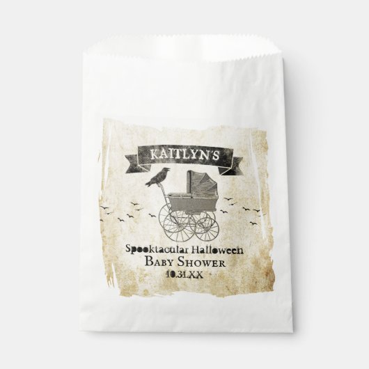 ヴィンテージベビーカーのハロウィーンベイビーシャワー フェイバーバッグ (正面)