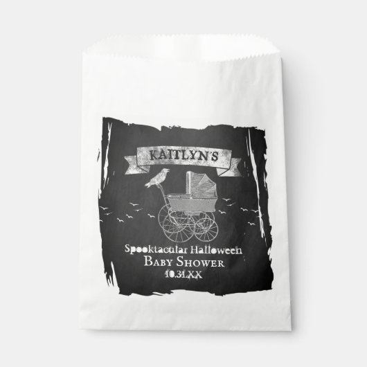 ヴィンテージベビーカーのハロウィーンベイビーシャワー フェイバーバッグ (正面)