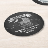 ヴィンテージベビーカーのハロウィーンベイビーシャワー ラウンドペーパーコースター (アングル)