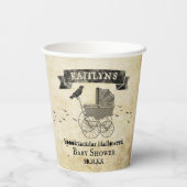 ヴィンテージベビーカーのハロウィーンベイビーシャワー 紙コップ (裏面)