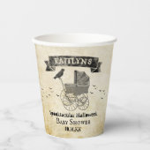 ヴィンテージベビーカーのハロウィーンベイビーシャワー 紙コップ (正面)