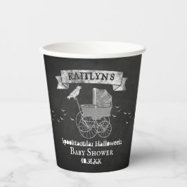 ヴィンテージベビーカーのハロウィーンベイビーシャワー 紙コップ