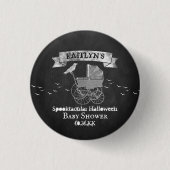 ヴィンテージベビーカーのハロウィーンベイビーシャワー 缶バッジ (正面)