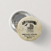 ヴィンテージベビーカーのハロウィーンベイビーシャワー 缶バッジ (正面&裏面)