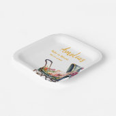 ヴィンテージベビーカーパーソナライズされたの赤ちゃんシャワー ペーパープレート (傾斜あり)