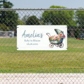 ヴィンテージベビーカーパーソナライズされたの赤ちゃんシャワー 横断幕 (インサイチュ)