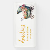 ヴィンテージベビーカーパーソナライズされたの赤ちゃんシャワー 横断幕 (縦)