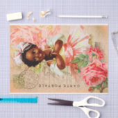 ヴィンテージベビーガールはがきデコペティッシュペーパー 薄葉紙 (クラフト)