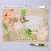 ヴィンテージベビーガールはがきデコペティッシュペーパー 薄葉紙 (クラフト)