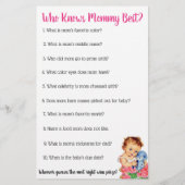 ヴィンテージベビーガールテディベア赤ちゃんシャワーゲーム チラシ (裏面)