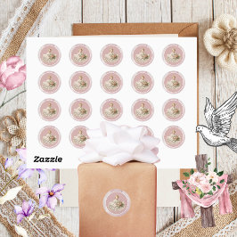 ヴィンテージベビーガールバプテスマ ラウンドシール