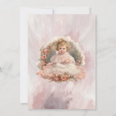 ヴィンテージベビーガールバプテスマ 招待状 (裏面)