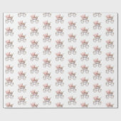 ヴィンテージベビーガールピンクベビーキャリッジ ラッピングペーパー (フラット)