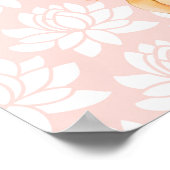 ヴィンテージベビーガールピンク&ホワイトシャワーのお知らせ ポスター (角)