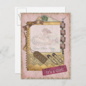 ヴィンテージベビーガール到着案内の写真 案内ポストカード (正面/裏面)