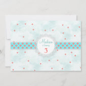 ヴィンテージベビーガール水着レースモノグラムバック 招待状 (裏面)