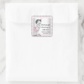 ヴィンテージベビーガール赤ちゃんシャワー優先ステッカー スクエアシール (バッグ)