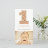 ヴィンテージベビーガール1st誕生日サンキューフォトカード サンキューカード (スタンド正面)